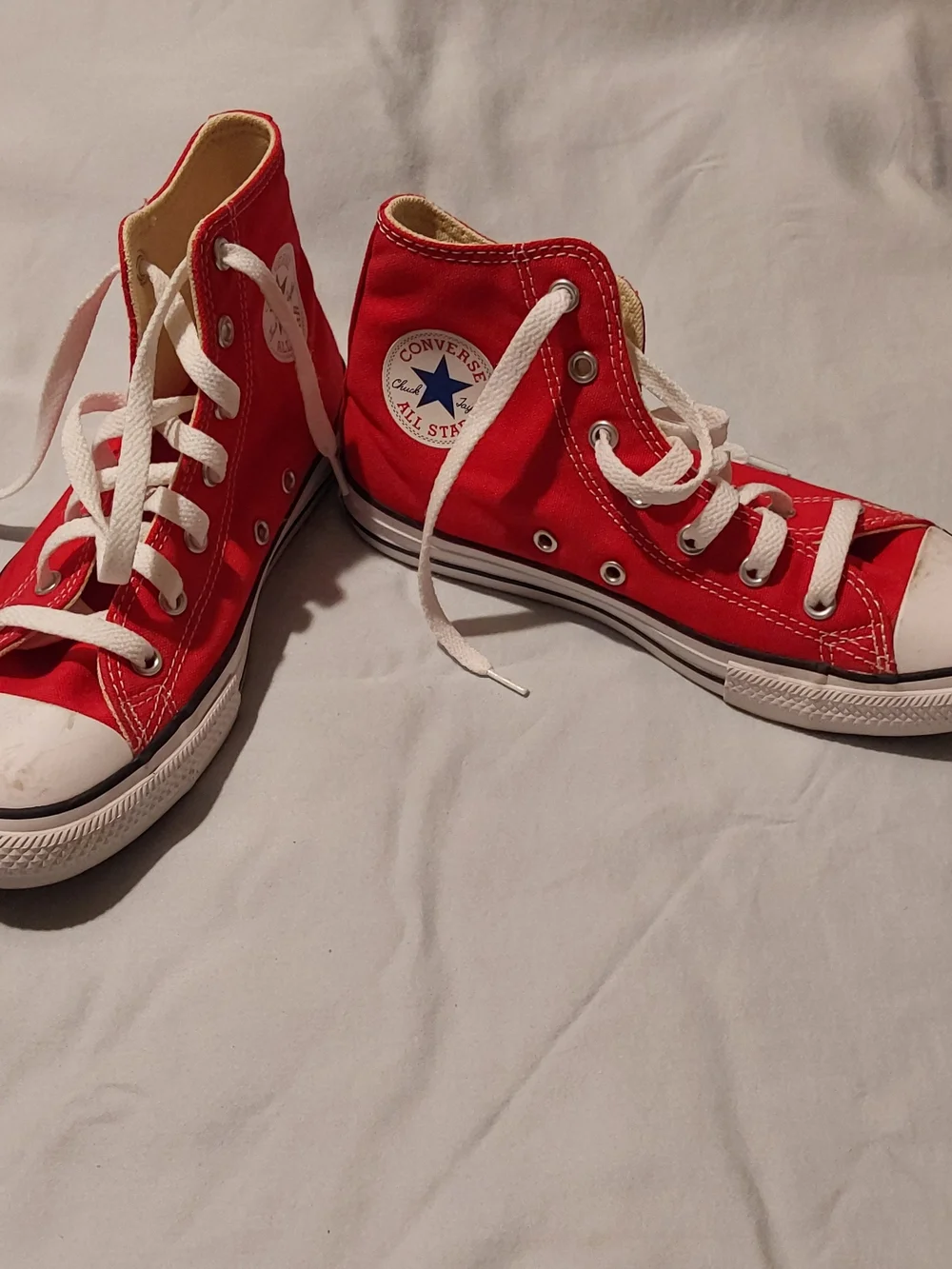 Converse Kids Red High-Top Sneakers with White Accents